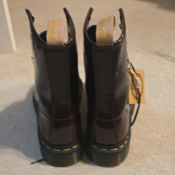 Dr. Martens Vegan Burgundy Boots - Picture 6 of 8